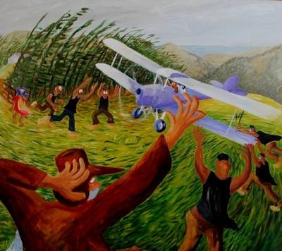 "Flash Mopb Rescue" - Painting by Mike Harold, an artist from Manawatu - Wairarapa, New Zealand.