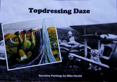 "Topdressing Daze Book" - 68 Paged book containing all 27 "Topdressing Daze" images and captions - Other by Mike Harold, an artist from Manawatu - Wairarapa, New Zealand.